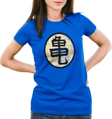 Produktbild von style3 Goku Roshis Turtle School T-Shirt Damen, Farbe:Blau, Größe:S