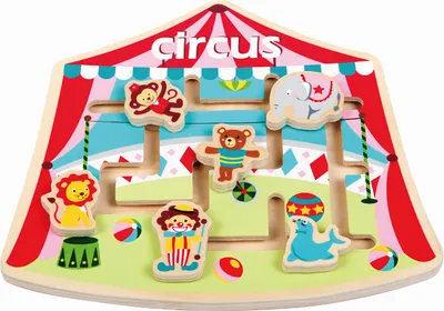 Produktbild von Lelin Holz -  Puzzle / Labyrinthpuzzle zum Thema Zirkus