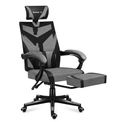 Zdjęcie produktu dla Huzaro Combat 5.0 | Krzesło gamingowe Ergonomiczne krzesło biurowe Krzesło PC | Podnóżek Regulowany zagłówek do 140 kg Kąt nachylenia 90-140° | Szary