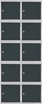 Produktbild von Mega Deal | 10x Schließfachwürfel Blocky mit Zylinderschloss + 2 Schlüssel | HxBxT 40x40x40cm | Anthrazit/Lichtgrau