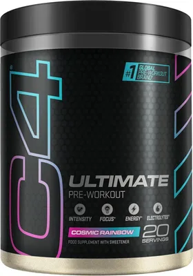 Immagine prodotto di Cellucor C4 Ultimate 496-520 g arcobaleno cosmico / Stimolanti pre-allenamento / Pre-allenamento con caffeina elevata, L-citrullina, beta-alanina, betaina e tirosina