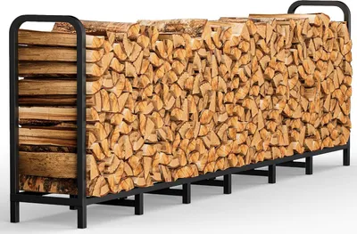 Produktbild von Kaminholzregal Artigarden Kaminholzregal 244 cm, verstellbarer und stabiler Kaminholzständer für Kamin, Innen- und Außenbereich, Metall-Holz-Stapelhal