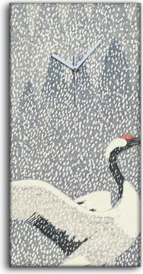 Produktbild von Dekor Leinwand Uhr Wandbilder 30x60 Wand Kunst Bild Tiere Japanische vögel - weiße Hände