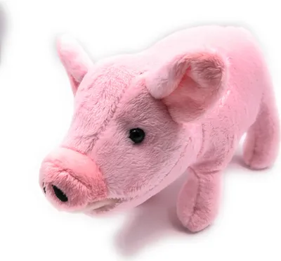 Produktbild von Onwomania Plüschtier Kuscheltier Stoff Tier Schwein rosa stehend 21 cm