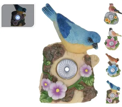 Image de Lampe solaire de jardin décorative LED oiseau 11 cm