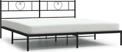 Obrázok produktu pre vidaXL Posteľný rošt s čelom kovový čierny 180x200 cm