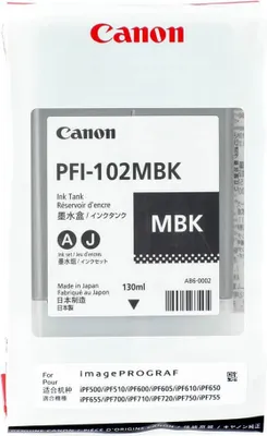 Produktbild von Canon PFI-102 MBK Tinte matt schwarz