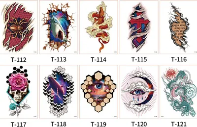 Produktbild von INF Temporäre Tattoo-Aufkleber - Blumenarm-Designs (10 Blätter)