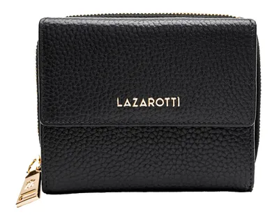 Produktbild von Lazarotti Leder Geldbörse Bologna Leather Wallet With 8 Card Slots Black schwarz