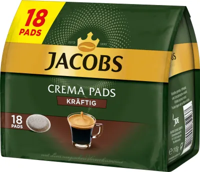 Produktbild von JACOBS Kaffeepad Crema kräftig 193177 18 St./Pack.