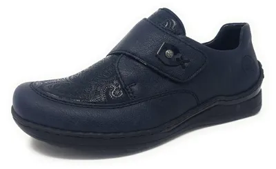 Produktbild von Rieker Damen Slipper extra Weit Klettverschluss bequem Halbschuh 48951, Größe:39 EU, Farbe:Blau