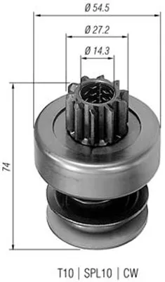 Produktbild von MAGNETI MARELLI 940113020134 Anlasser-Ritzel AMB0134