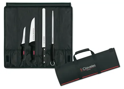 Professioneller Schinken-Koffer, 25 cm Klinge, Edelstahl, schwarz