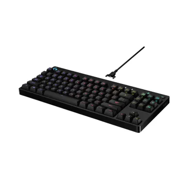Produktbild von Logitech G G Pro, Kabelgebunden, USB, Mechanischer Switch, QWERTY, RGB-LED, Schwarz
