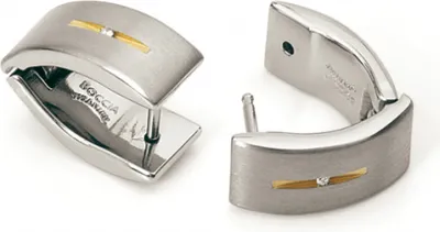 Produktbild von Boccia Damen Creolen 0521-03 Reintitan bicolor mit Brillantbesatz