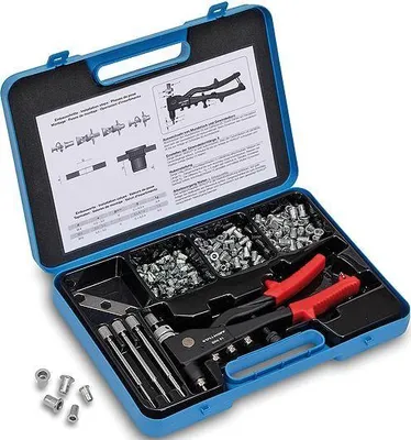 Immagine prodotto di Assortimento di dadi per rivetti ciechi BÖLLHOFF "Rivkle plus" N 159 pezzi, M4