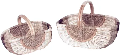 Zdjęcie produktu dla Kobolo Kosz rattanowy Kosz na zakupy Zestaw 2 sztuki naturalny brązowy pleciony dwa rozmiary - kosz kosze kosz na targ kosz samochodowy kosz na prezenty torba na zakupy kosz z uchwytem