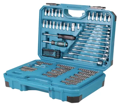 Obrázok produktu pre Makita E-17980 Sada náradia 231 ks. 5/16" / 1/4" / 1/2" skrutkovač / račňa / kľúč / bity + kufor