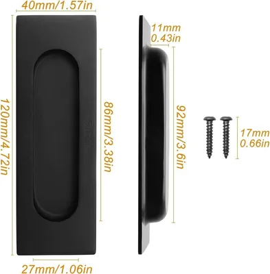 Set aus 2 Edelstahl Schiebetürgriffen für Schrank und Schublade