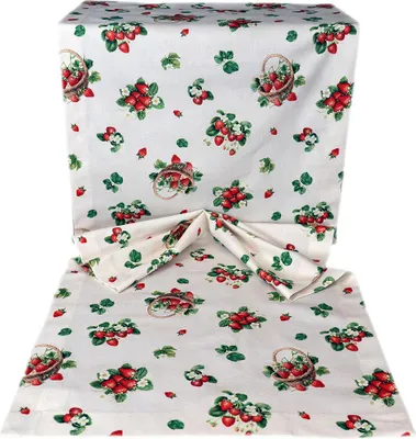 Produktbild von Tischdecke Tischläufer Druck Erdbeeren Frühling 50 x 150 cm