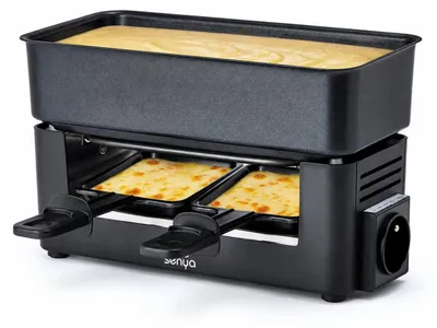 Raclette-Fondue-Gerät 2-in-1, 350 W, kompakt, für 2 Personen