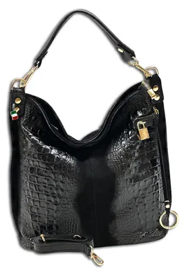 Produktbild von Florence Leder Tasche Damen Beuteltasche Shopper schwarz 14x41x33cm OTF162S
