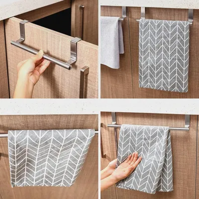 Produktbild von Über der Tür hängende Stange, Badetuchhalter, ohne Bohren, Kleiderstangenhalter zum Aufhängen über der Tür, 23 cm, für den täglichen Gebrauch