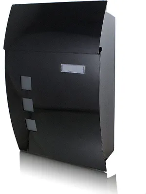 Produktbild von BITUXX Briefkasten mit Sichtfenster und Namenschild - Schwarz glänzend, MS-14409