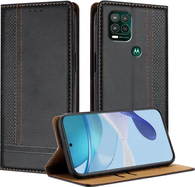 Produktbild von Handyhülle für Motorola Moto G Stylus 5G 2021 Leder Flip Klappbare Schutzhülle mit Standfunktion Schwarz