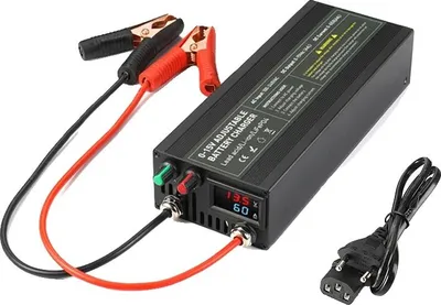 Produktbild von Hochstrom LiFePO4 Ladegerät, einstellbare Spannung, digitales Display, CL60A mit Clip, EU-Stecker-b