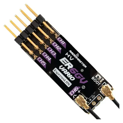 Produktbild von RadioMaster ER6GV 6-Kanal 2.4GHz ELRS PWM Empfänger mit Vario