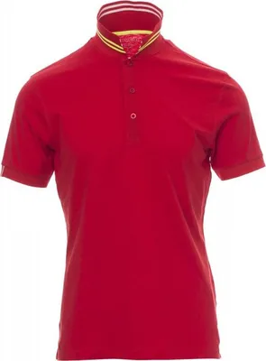 Produktbild von Herren Poloshirt "NAUTIC" - Payper Passionsrot/Weiss-Fluogelb XXL