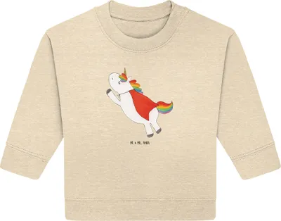 Produktbild von Mr. & Mrs. Panda Organic Baby Pullover Einhorn Geburtstag 12. - 18. Monat - Natural Raw - Geschenk, Superheld, Unicorn, Held, Bullover, Einhörner, Freundin