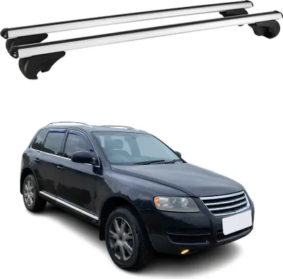 Image de Barres de toit Transversales pour VW Touareg 2002-2010 Aluminium Argent