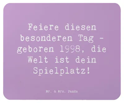 Produktbild von Mr. & Mrs. Panda Mouse Pad Spruch 1998 Geburtstag - Lavendeltraum - Geschenk, Mousepad, Geburtstagsgeschenk, Geboren, Erinnerungen, Glückwunsch, Mauspad, mousematte, pc