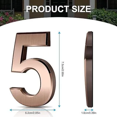 Productafbeelding van Famanu huisnummers, 7 x 4 x 1 cm - Zelfklevend, 3D-design