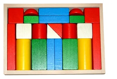 Produktbild von Ebert 206019 Baukasten bunt Holzbausteine