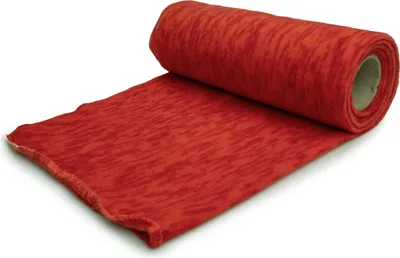Produktbild von Bedruckter Fleece-Stoff feine Streifen, Orange 50 x 155 cm