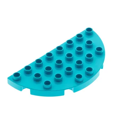 Produktbild von 1x Lego Duplo Bau Platte 4x8 azur hell blau halb rund Eisenbahn 6185104 29304