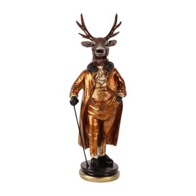 Produktbild von Goldfarbene Hirschbüste, 66 cm – Dekorationsskulptur aus Polyresin, Tierfigur für die Wohnraumgestaltung