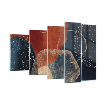 Produktbild von Bilder auf glas - 5 Teile - Die Farben Formen Geometrie - 150x100cm - Glasbilder - Wandbilder - Bilder - Wanddekoration aus Glas - Glas Bilder - Wandbild auf Glas - GEG150x100-5098