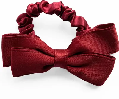 Produktbild von Elegantes Haargummi aus Satin mit modischer Schleife Rot