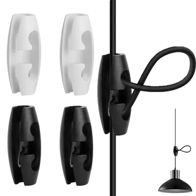 Productafbeelding van 4 stuks kabelverkorters voor hanglampen, kunststof, zwart en wit