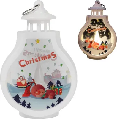Zdjęcie produktu dla LAMPION ŚWIĄTECZNY LATARENKA DEKORACJA ŚWIETLNA LED BOŻE NARODZENIE reniferek