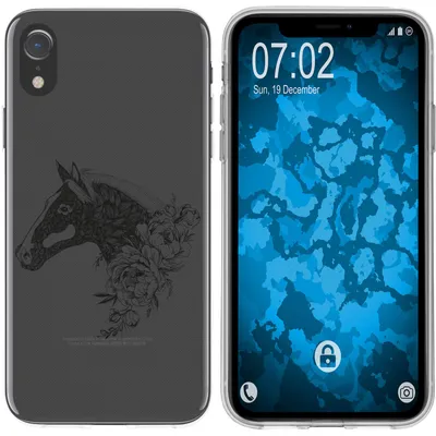Produktbild von PhoneNatic Case kompatibel mit Apple iPhone Xr Silikon-Hülle Floral Pferd M5-1