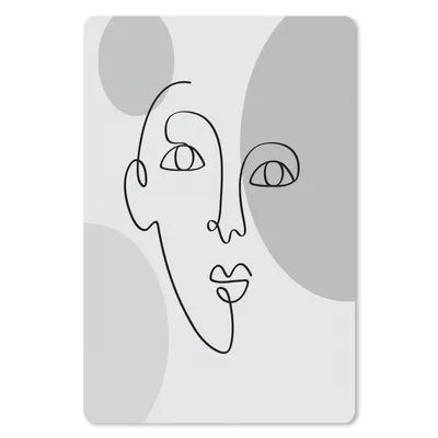 Produktbild von MuchoWow® Mauspad Mousepad Minimalismus - Gesicht - Schwarz - Weiß 18x27 cm - Mousepads - Maus Mat - Pad - Mausunterlage