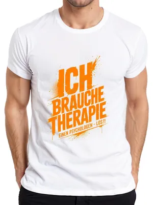 Productafbeelding van Ik heb therapie nodig. Een psycholoog. Los statement. Heren T-shirt, wit, maat M