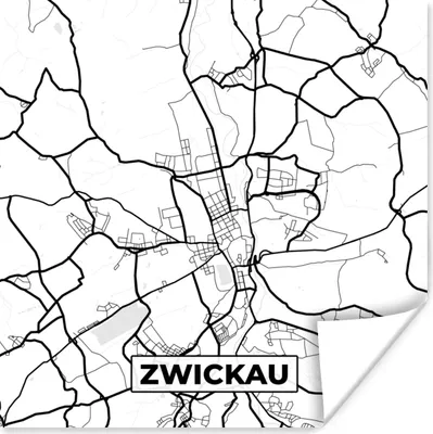 Produktbild von MuchoWow® Poster Stadtplan - Stadtplan von Zwickau - Zwickau 50x50 cm - Wohnzimmerdekoration