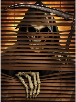 Produktbild von Sensenmann Fensterdeko - Skelett Halloween deko