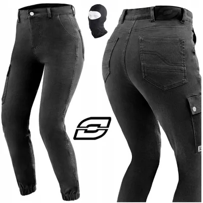 Produktbild von OZONE Jane Motorradjeans Damen mit Polyamid-Schicht und Knieprotektoren | Motorradhose Jeanshose Jogger | 34/30